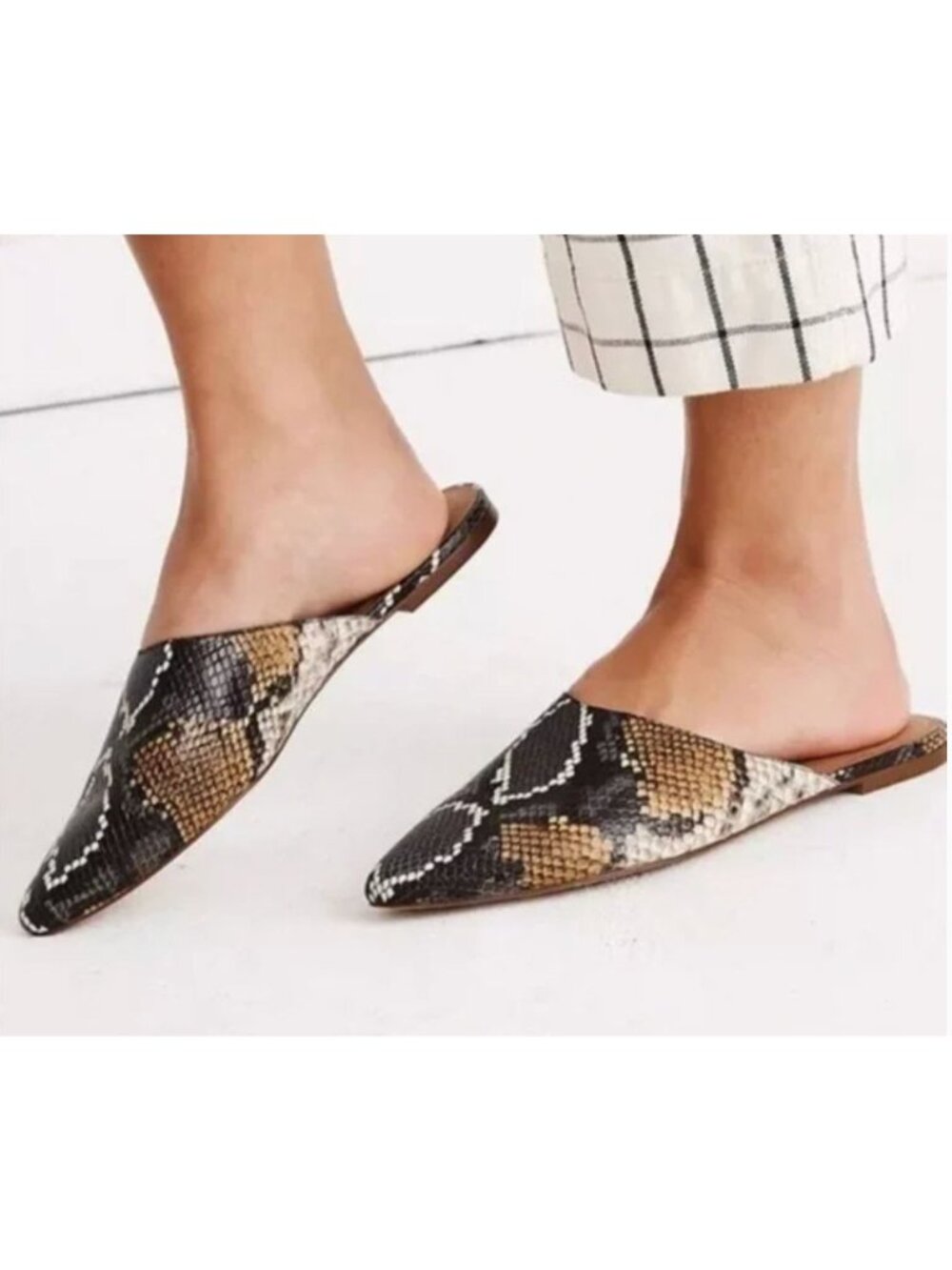 MADEWELL the remi mule in snake python print size 7.5